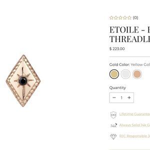 Black Diamond Buddha Jewelry Etoile Piercing and Black Diamond Chain